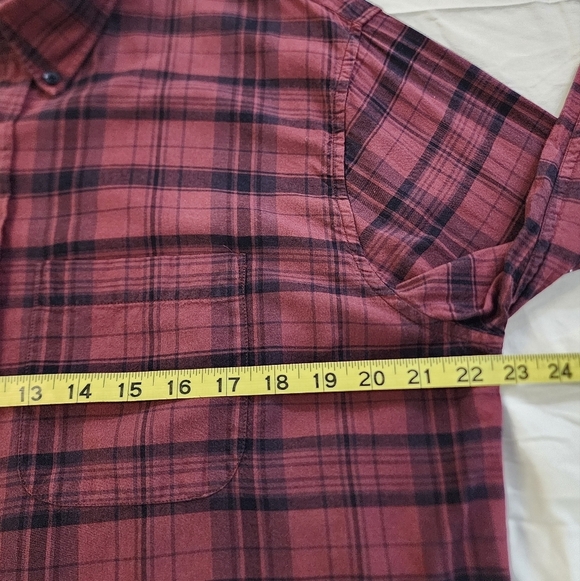 Abercrombie & Fitch Men's Red Plaid Button Front Shirt Standard Fit, sz LG - Picture 5 of 16